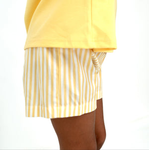 Billie & the Fox Golden Hour Short — golden yellow kids shorts, ages 6 months to 6 years