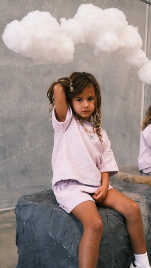 Billie & the Fox Supernova Terry Set — Lilac kids organic terry cotton set, ages 6 months to 6 years