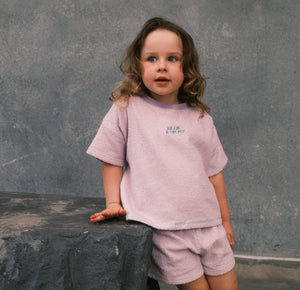 Billie & the Fox Supernova Terry Set — Lilac kids organic terry cotton set, ages 6 months to 6 years