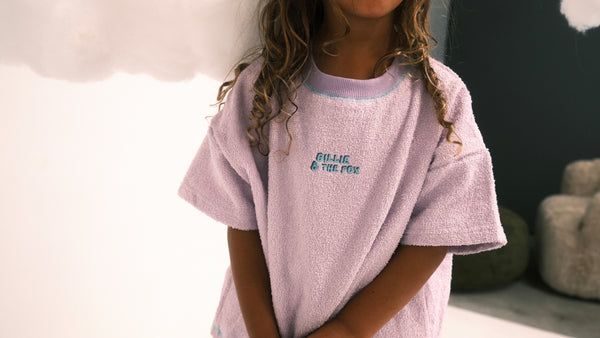 Billie & the Fox Supernova Terry Set — Lilac kids organic terry cotton set, ages 6 months to 6 years
