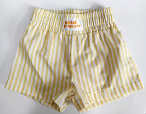 Billie & the Fox Golden Hour Short — golden yellow kids shorts, ages 6 months to 6 years