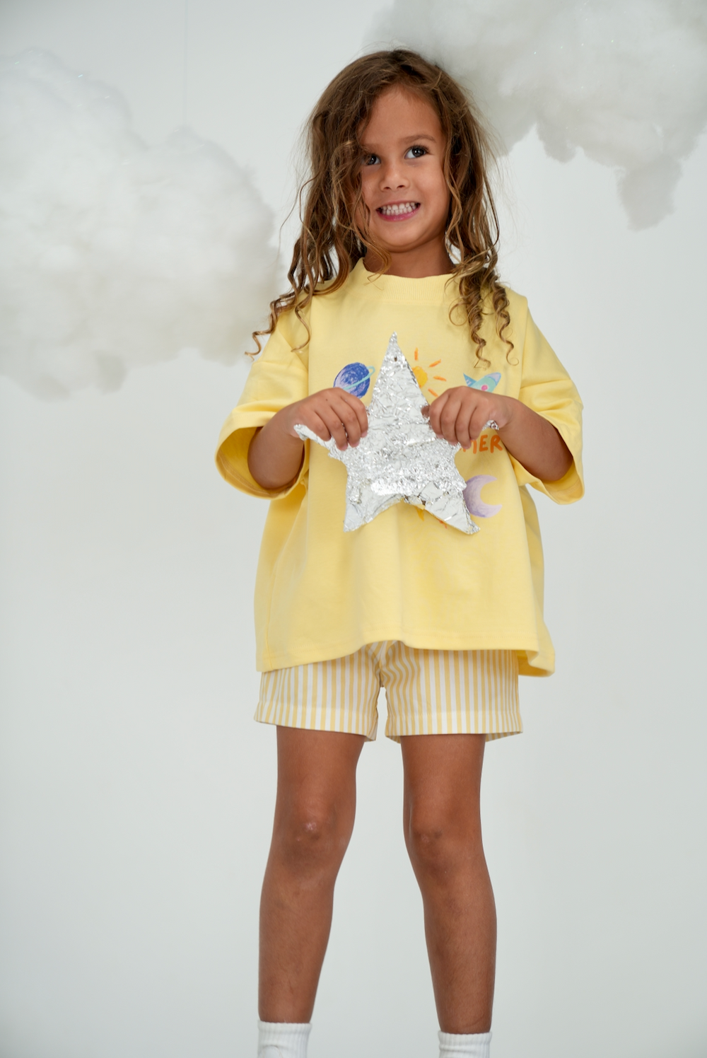 Billie & the Fox Golden Hour Short — golden yellow kids shorts, ages 6 months to 6 years